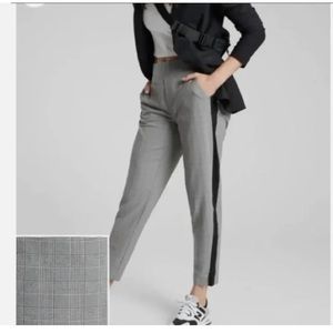 Athleta Brooklyn Ankle Pant Stretch Pull On Straight Leg Trouser Plaid Women's 8